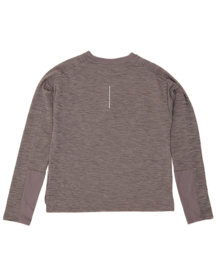 Camiseta Nike Dri Fit De Manga Larga Para Hombre Gris Medio Moteado