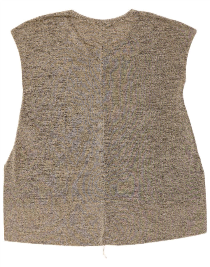 Zara Mujer Chaleco Top UK 44 Poliéster Gris Medio