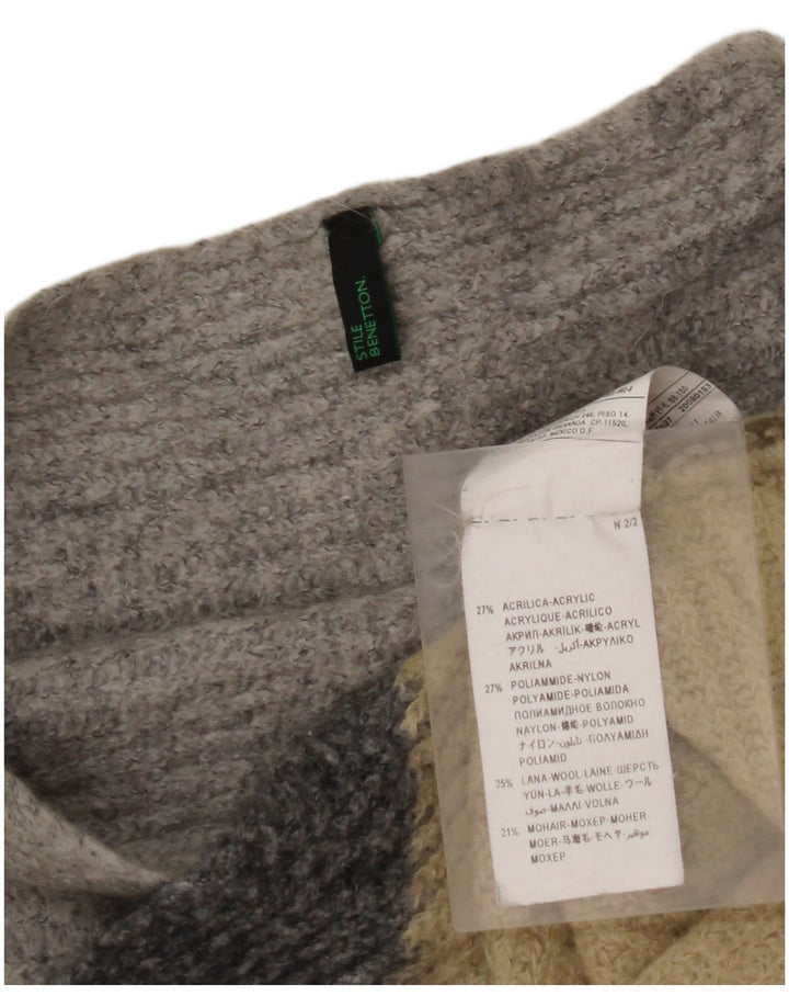 BENETTON Suéter tipo jersey con cuello barco para mujer UK 44 Mediano Multicolor