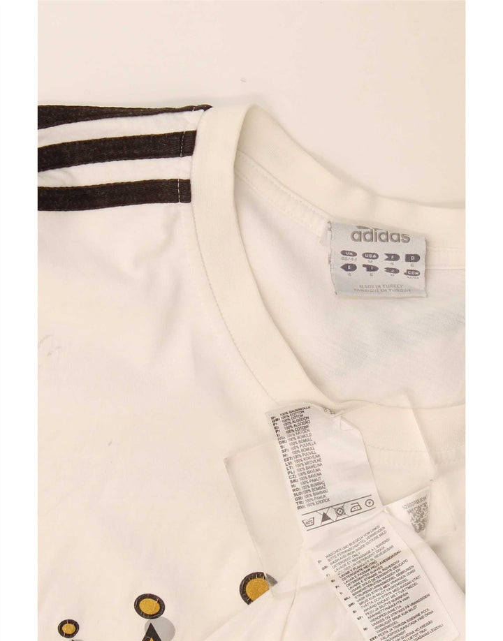 Adidas Camiseta gráfica para hombre Top UK40/42 Algodón blanco mediano