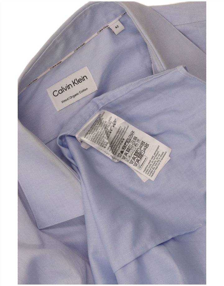 Camisa Calvin Klein para hombre talla 42 algodón azul grande