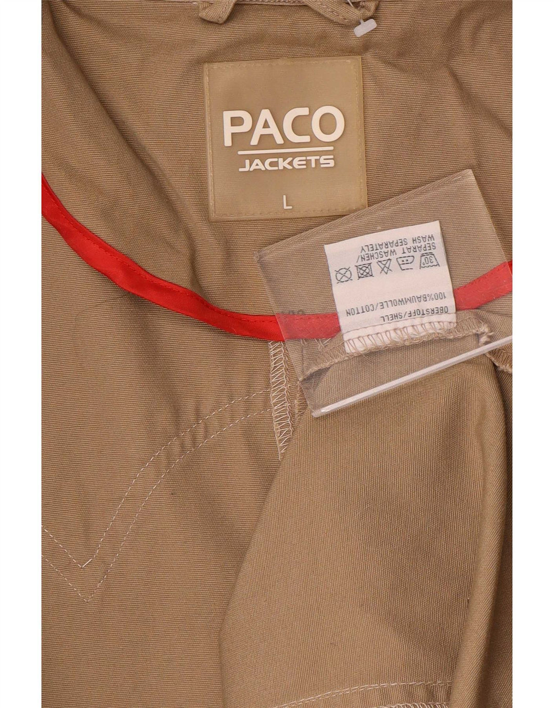 Paco Chaqueta utilitaria para hombre UK 40 Grande Algodón marrón