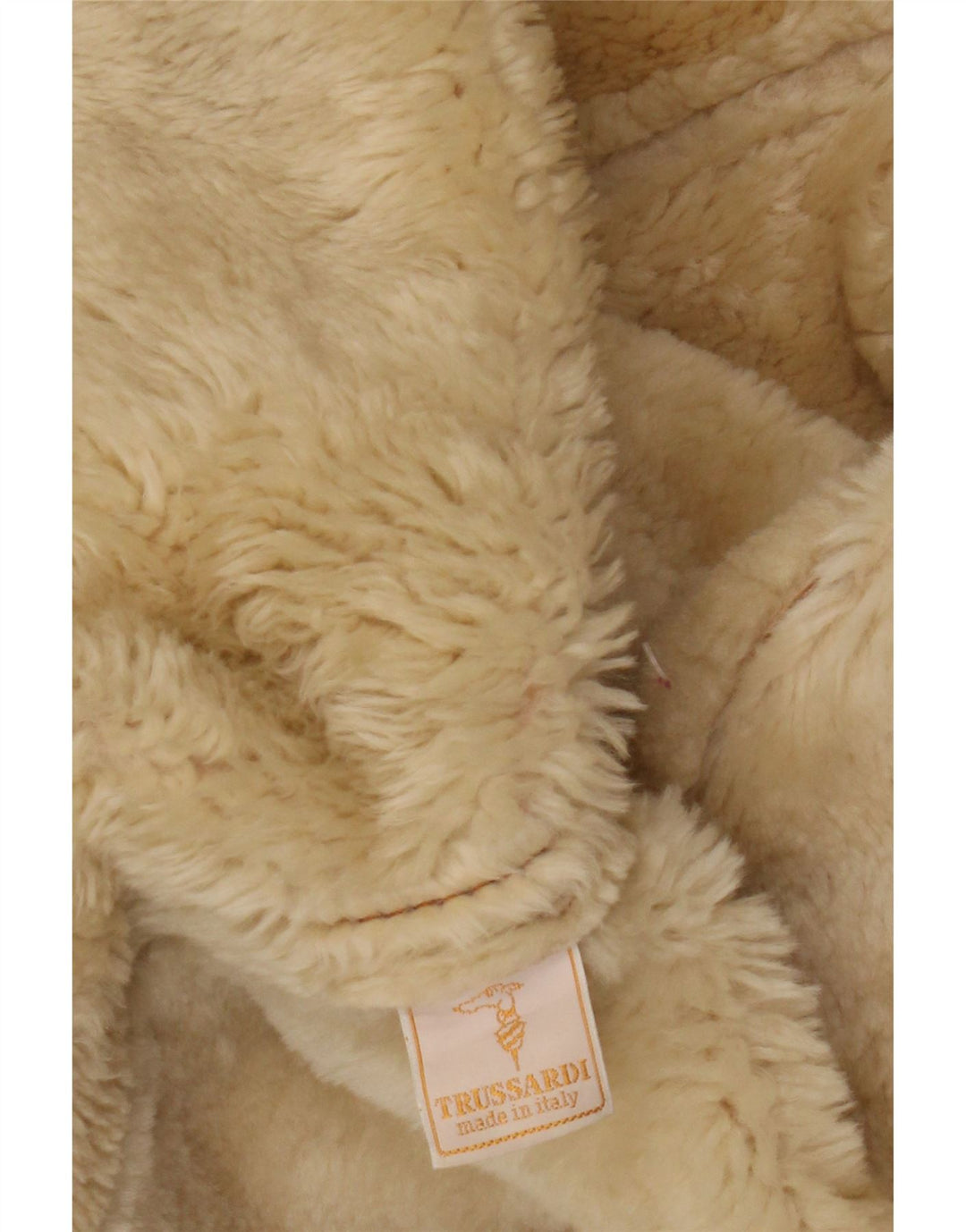 Trussardi Abrigo de piel de oveja para mujer ES 40 XL Cuero beige