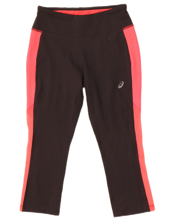 Asics Capri Leggings para mujer UK 10 Pequeño Negro Colorblock Poliéster
