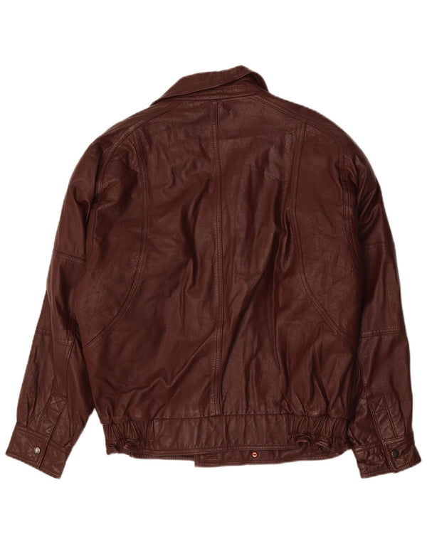 Chaqueta de cuero vintage para hombre UK 40 Large Brown