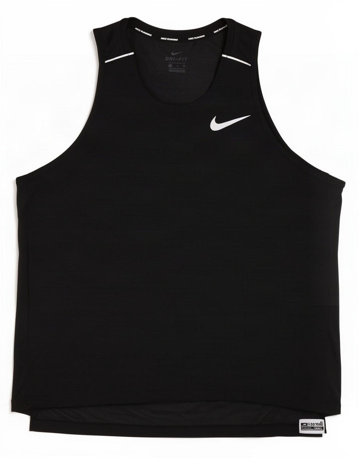 Nike Camiseta sin mangas Dri Fit para hombre XL Poliéster a rayas negras