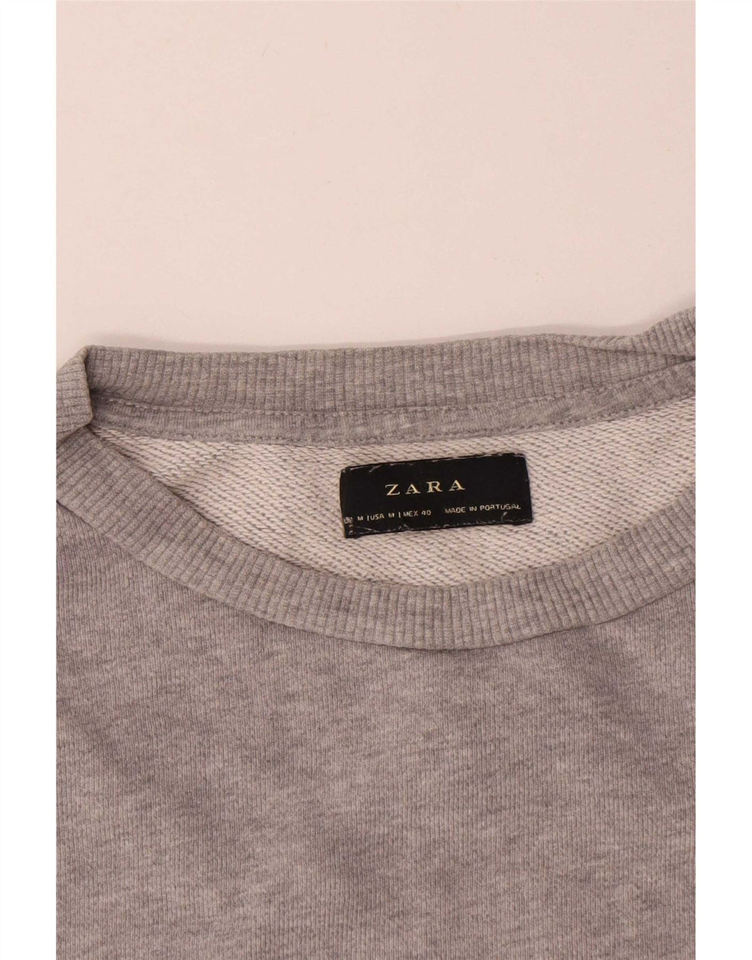 Zara Hombre Sudadera Jumper Algodón Moteado Gris Medio
