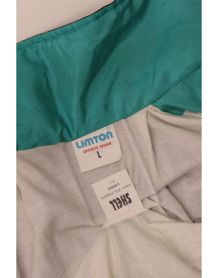 Vintage hombres chándal top chaqueta grande multicolor colorblock poliamida