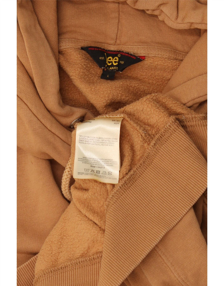 Lee - Jersey con capucha para hombre, ajuste regular, talla grande, algodón beige