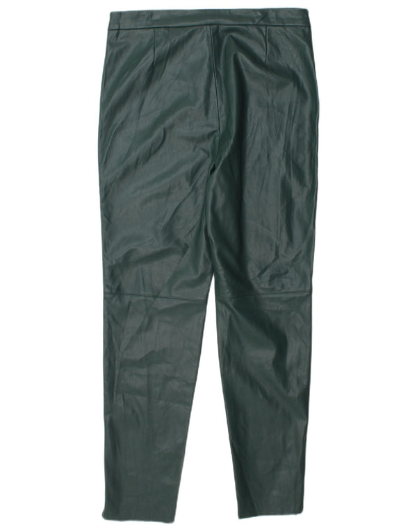 Zara Mujer Pantalones Ajustados De Piel Sintética De Cintura Alta Grande W30 L28 Verde