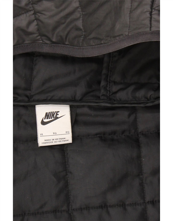 NIKE Abrigo acolchado con capucha para hombre ES 42 XL Poliéster negro