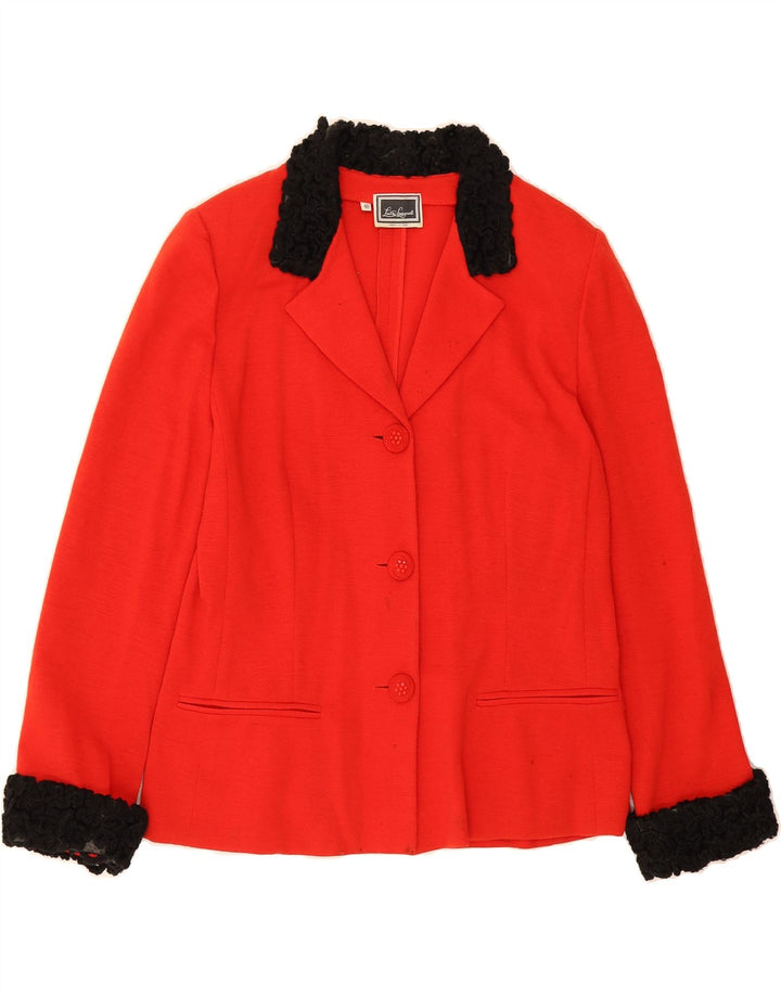 LUISA SPAGNOLI Womens 3 Button Blazer Jacket IT 48 XL Red Wool Vintage Luisa Spagnoli and Second-Hand Luisa Spagnoli from Messina Hembry 