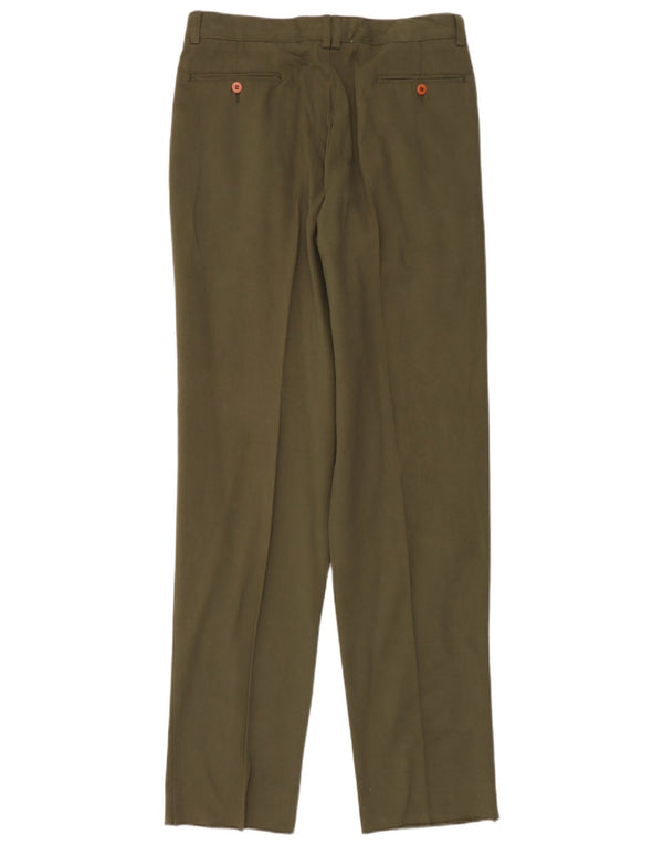 Eric Hatton Pantalones chinos con clavijas para hombre IT 50 Large W34 L28 Algodón verde