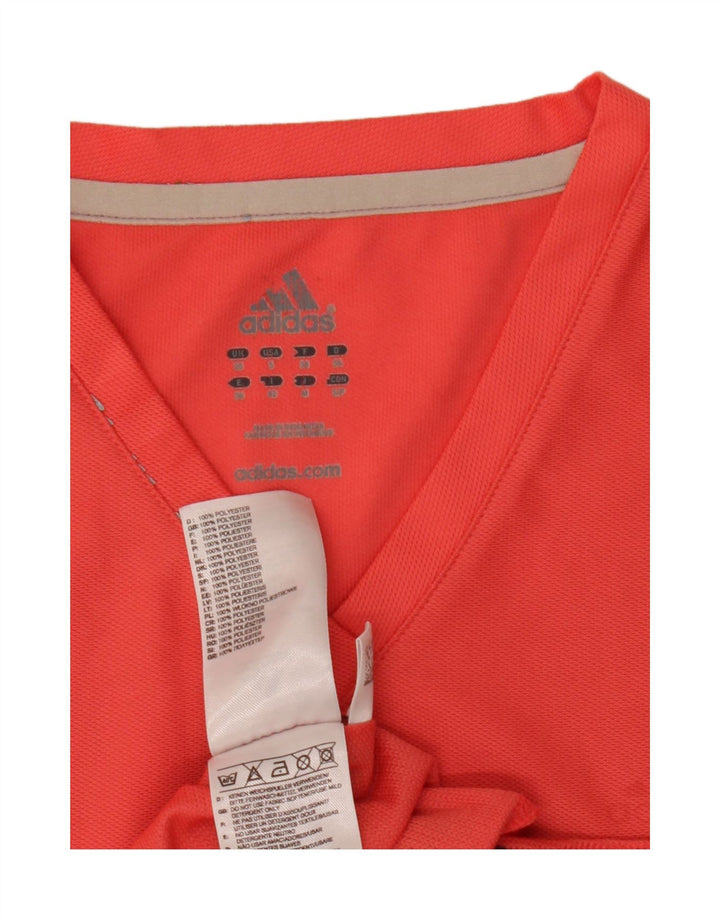 ADIDAS Womens T-Shirt Top UK 10 Small Red Colourblock Polyester Vintage Adidas and Second-Hand Adidas from Messina Hembry 