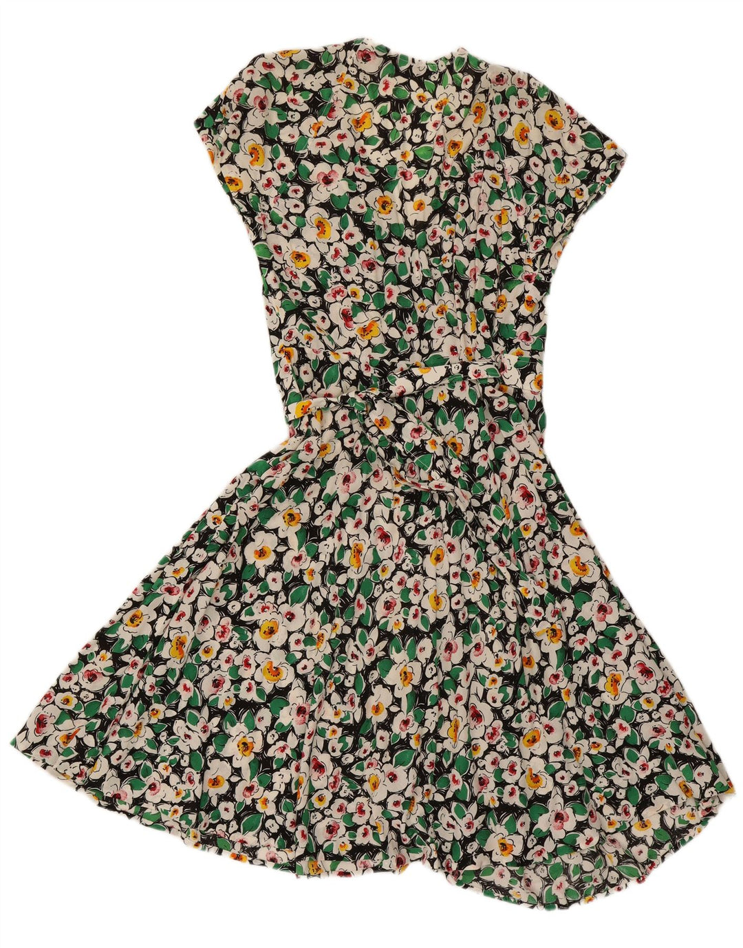Vintage mujer abrigo vestido Reino Unido 12 medio multicolor floral