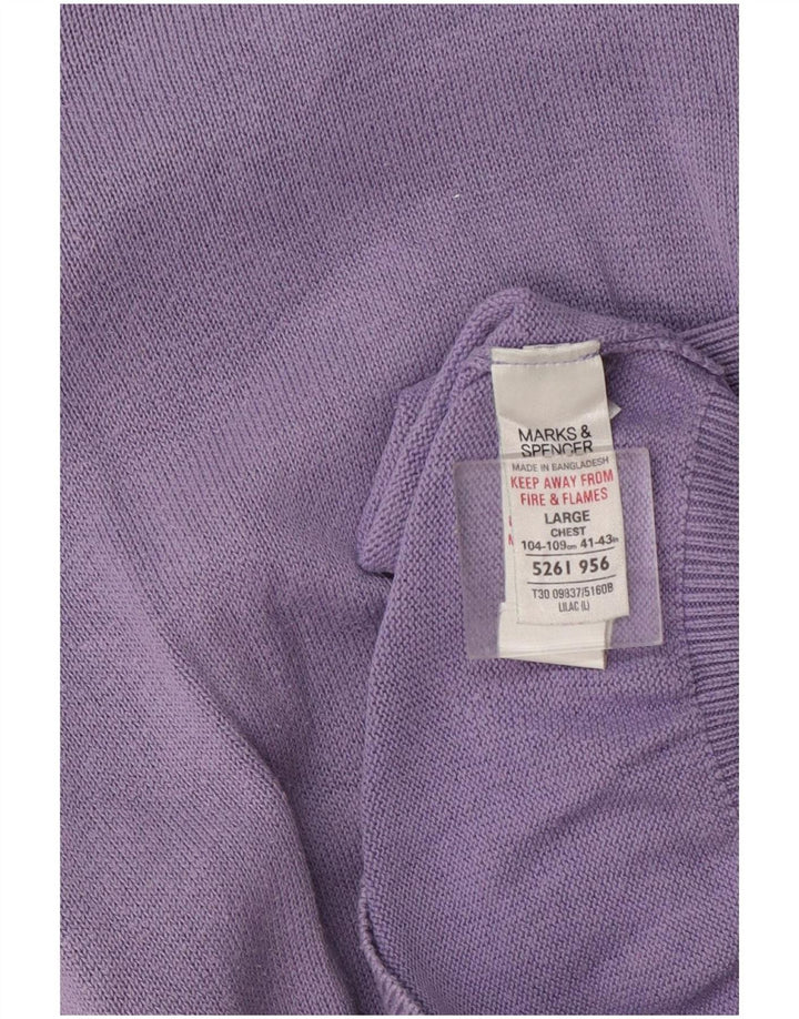 Marks & Spencer Suéter tipo jersey con cuello barco en azul Harbor para hombre, talla grande, color morado