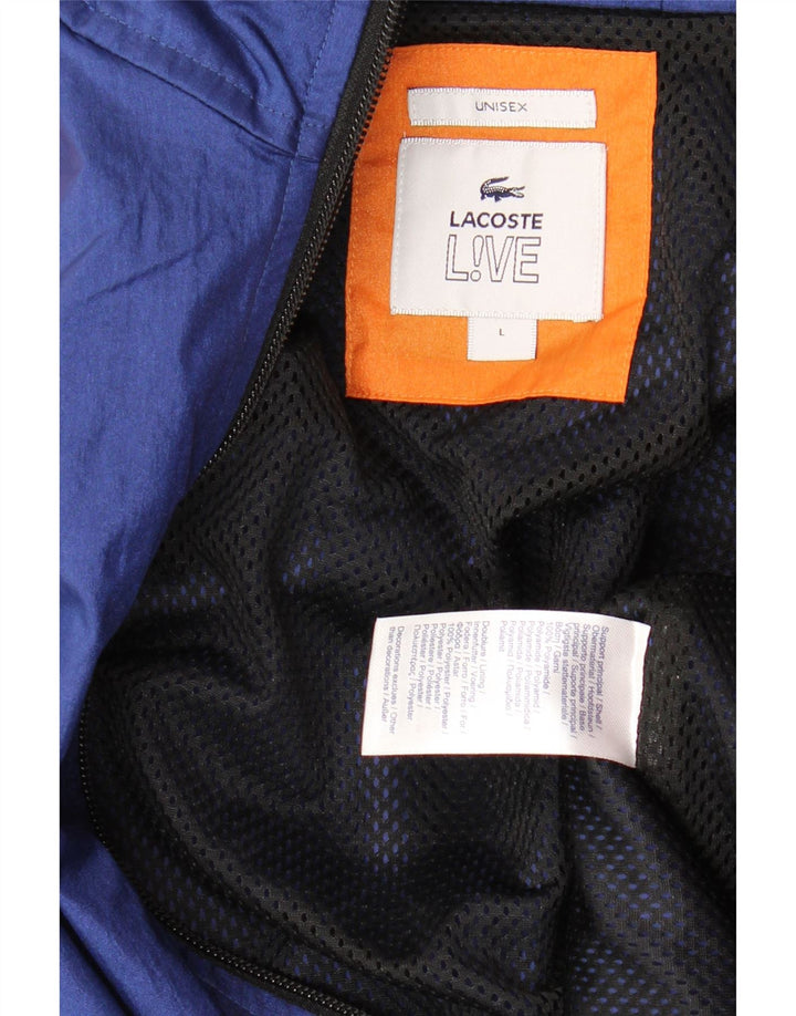 LACOSTE Chaqueta de chándal para hombre, talla grande, color azul marino, poliamida