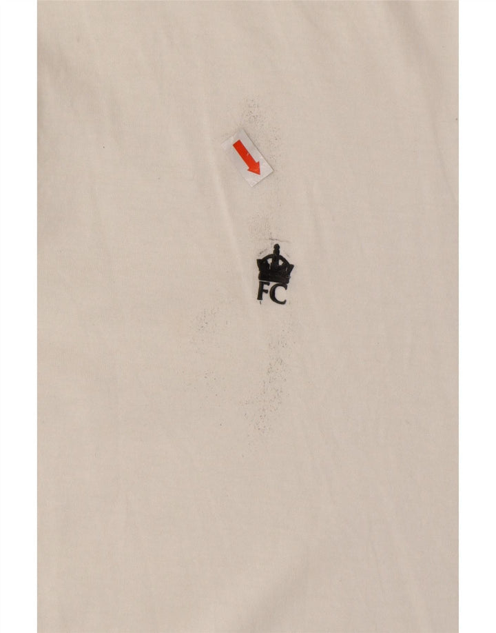 FRENCH CONNECTION Polo para hombre grande de algodón blanco roto