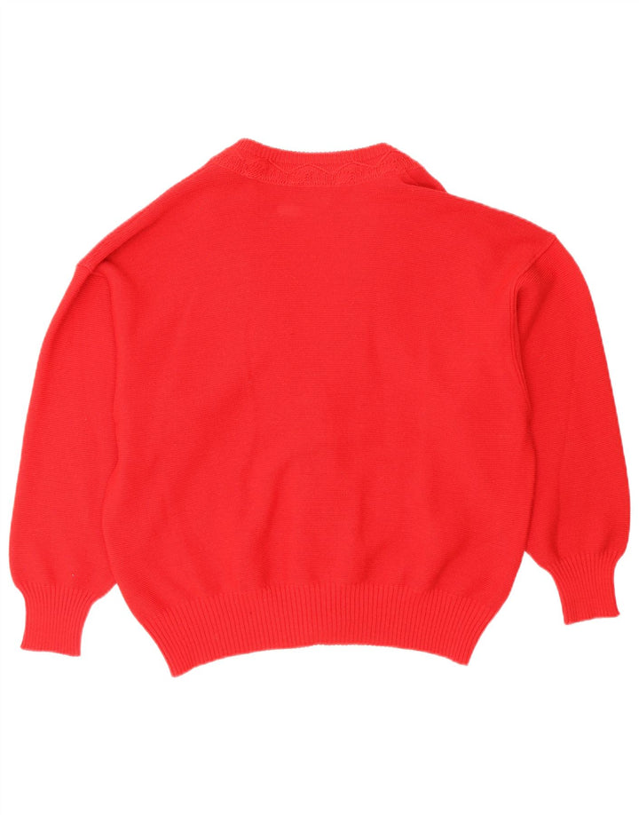 Vintage mujer Cardigan suéter EU 44 XL lana roja