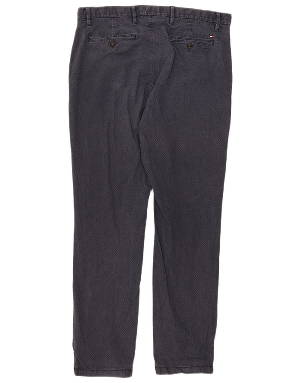 Tommy Hilfiger Pantalón chino recto para hombre W36 L32 Azul marino manchado