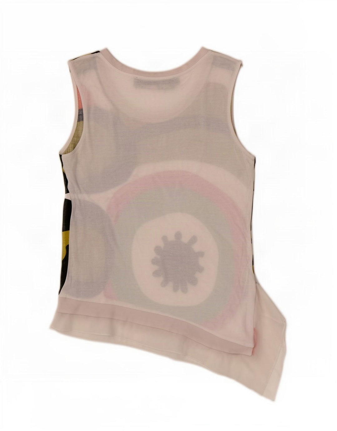 Desigual Top sin mangas asimétrico para mujer UK 12 Medium White Geométrico