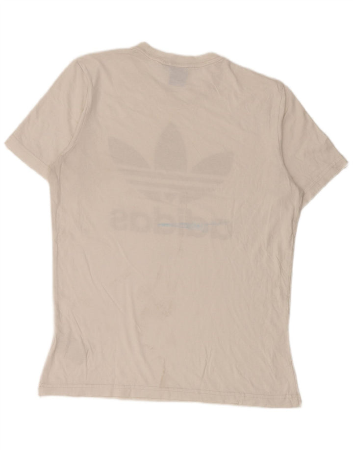 Adidas - Camiseta gráfica para hombre, talla mediana, algodón blanco