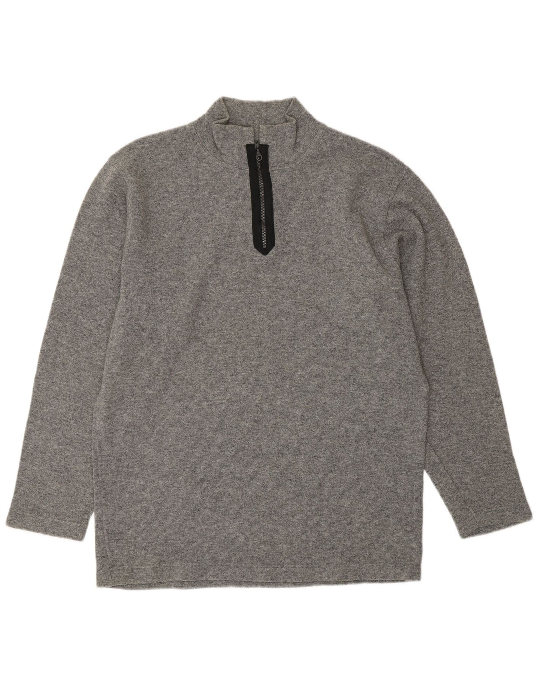 BELFE & BELFE Jersey De Cuello Con Cremallera Para Hombre Grande De Lana Gris