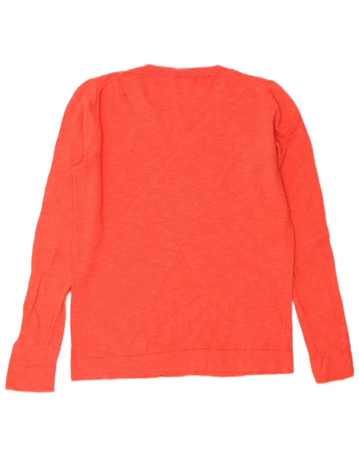 J. CREW Jersey de cuello redondo para mujer UK 10 Small Red Cotton