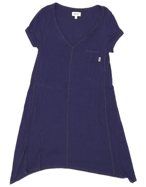 Dkny Vestido túnica para mujer Reino Unido 10 Pequeño Rayón azul marino