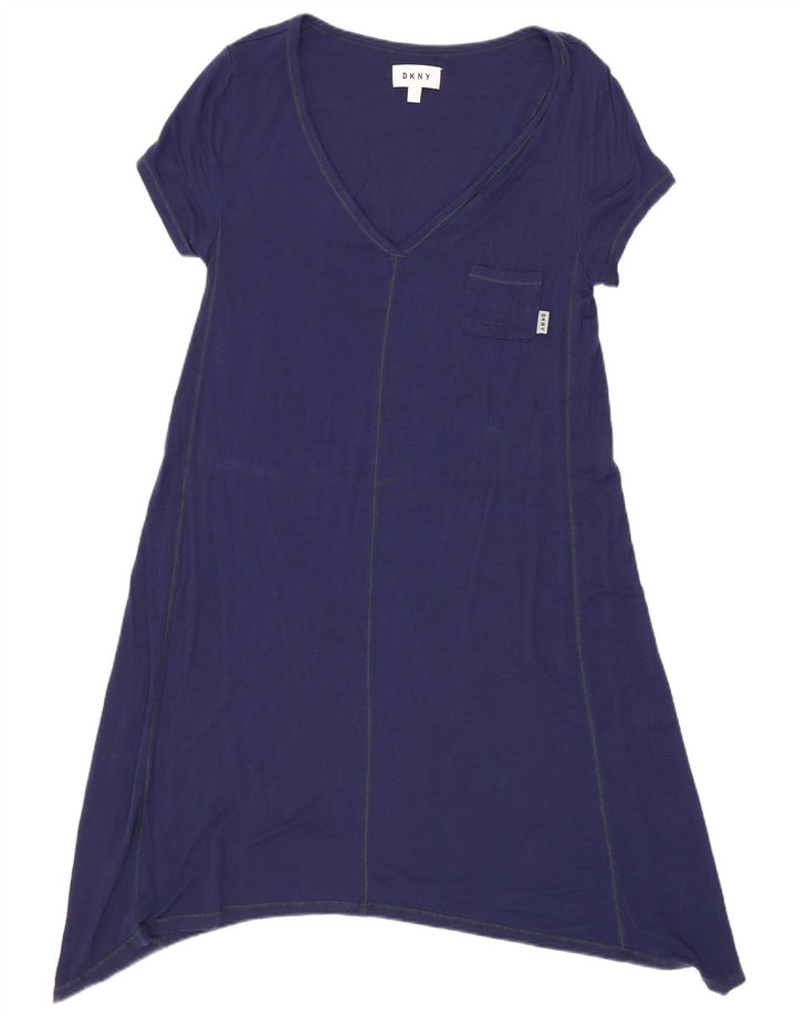 Dkny Vestido túnica para mujer Reino Unido 10 Pequeño Rayón azul marino