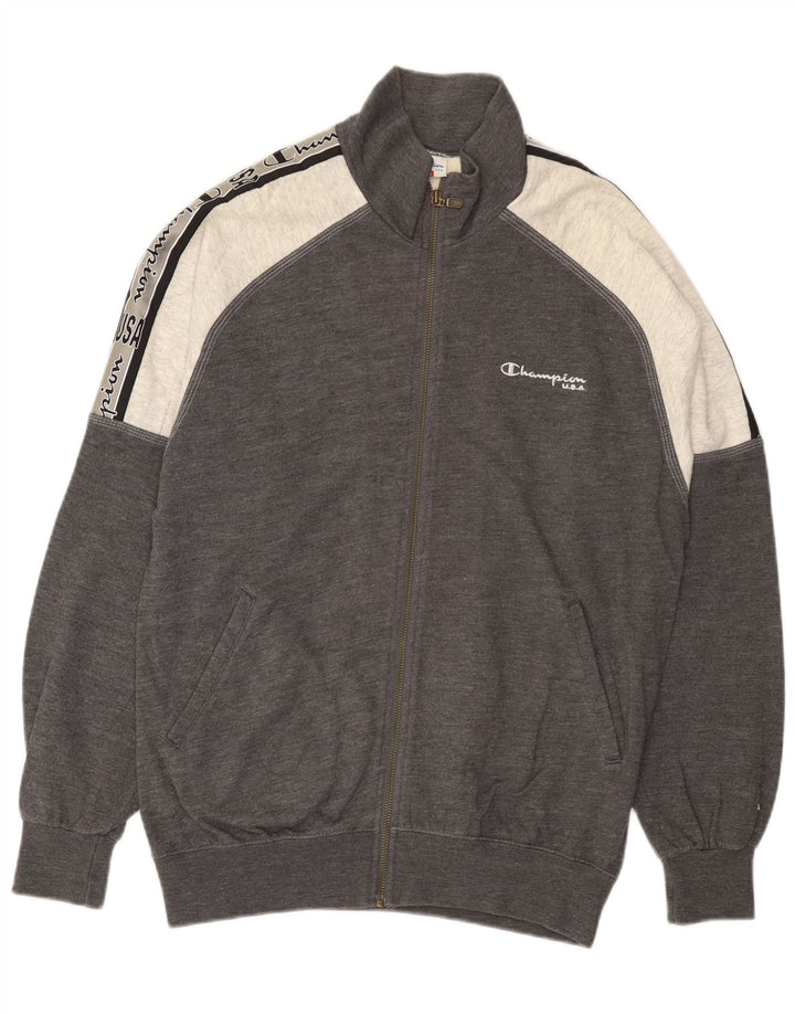 Champion Chaqueta De Chándal USA Para Hombre De Algodón Gris Medio Con Bloques De Color