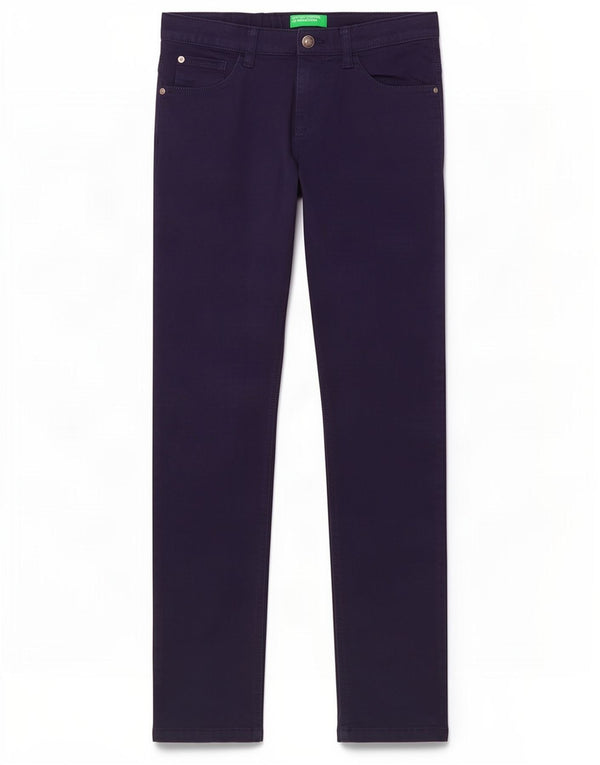 Benetton Pantalones Casuales Slim para Niños 11-12 Años 2XL W26 L29 Azul Marino Algodón