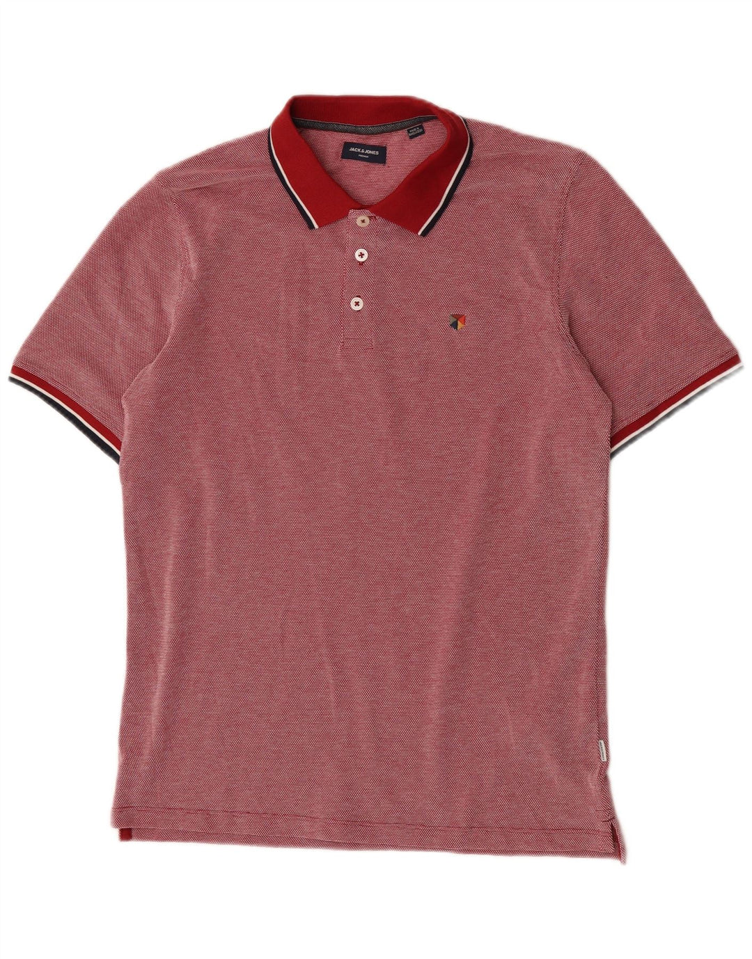 Jack & Jones Polo Hombre De Algodón Con Manchas Rojas Medianas