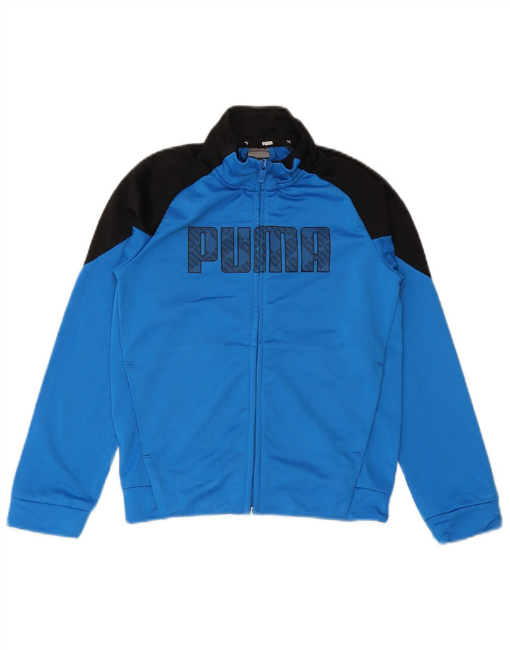 PUMA Chaqueta de chándal con gráfico gráfico para niños 9-10 años Bloque de Color Azul