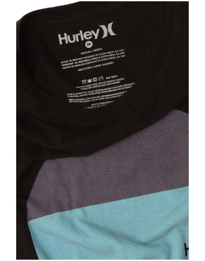 Hurley Camiseta Gráfica Para Hombre Top Mediano De Algodón Negro