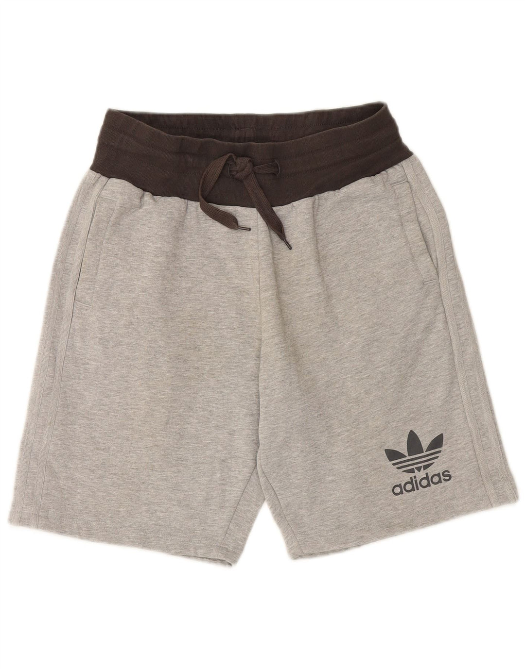 Pantalones cortos deportivos ADIDAS para hombre de algodón color block gris medio