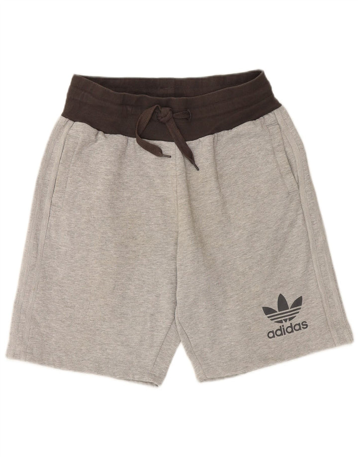 Pantalones cortos deportivos ADIDAS para hombre de algodón color block gris medio