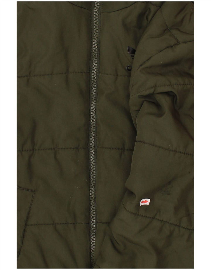 Adidas Chaqueta acolchada con capucha para niño 7-8 años Caqui Poliéster