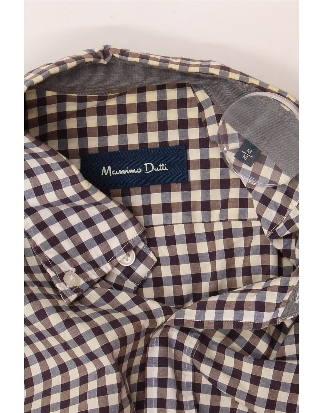 Camisa Massimo Dutti Hombre Vichy Marrón Medio