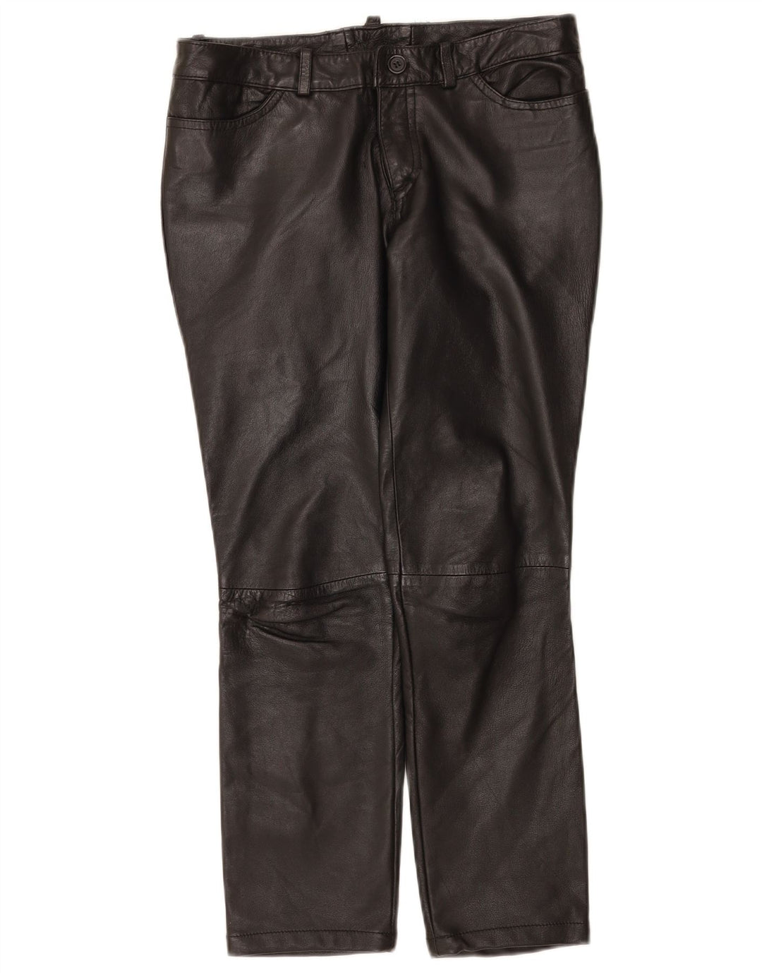 Pantalones de cuero Zen para mujer EU 38 Medium W28 L26 Cuero negro