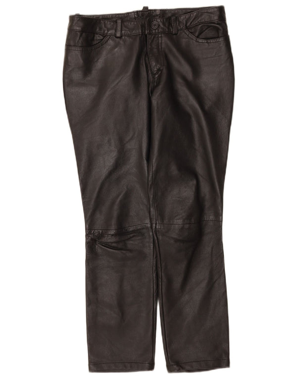 Pantalones de cuero Zen para mujer EU 38 Medium W28 L26 Cuero negro