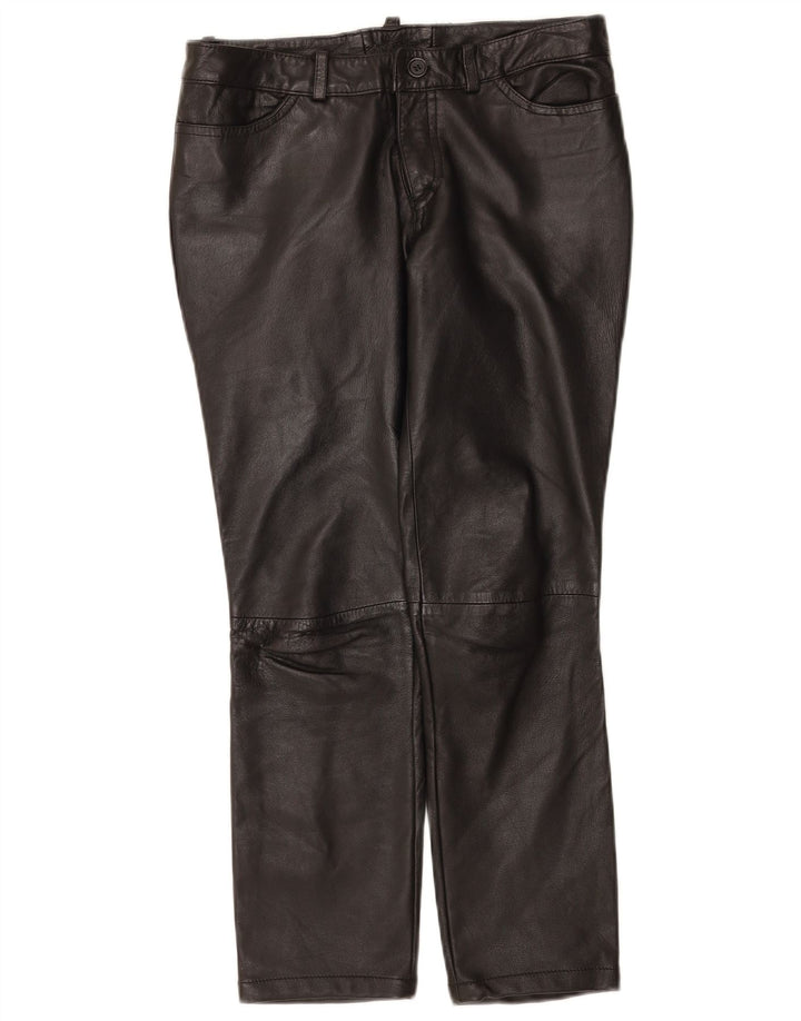 Pantalones de cuero Zen para mujer EU 38 Medium W28 L26 Cuero negro
