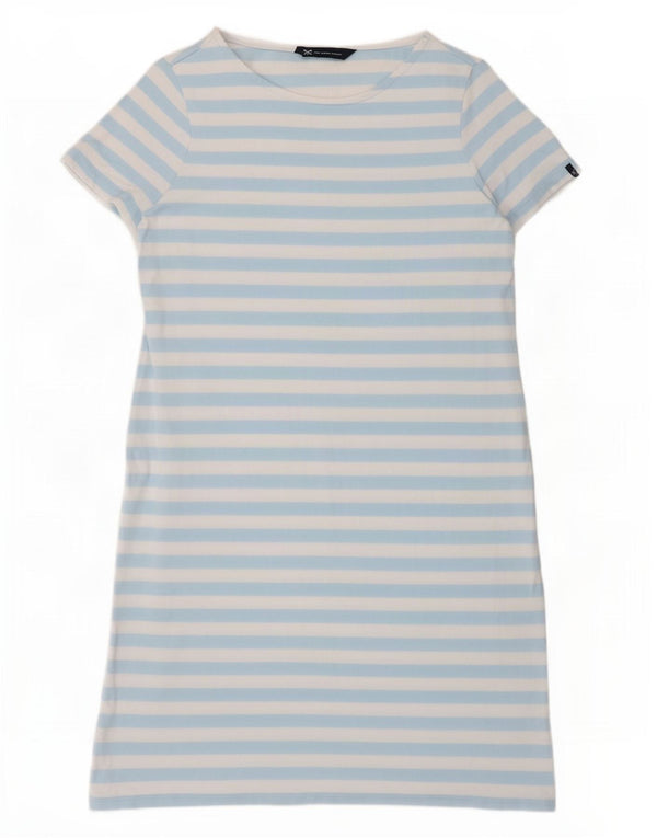 Crew Clothing Vestido tipo camiseta para mujer UK 10 Pequeño algodón a rayas azules