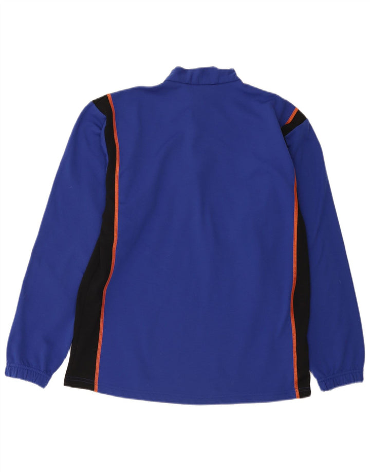 Asics Hombre Zip Neck Sudadera Jumper Azul Medio Colorblock Poliéster