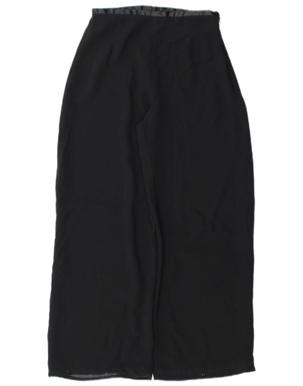 Marks & Spencer Pantalones casuales de pierna ancha para mujer UK 8 Small W26 L26 Negro