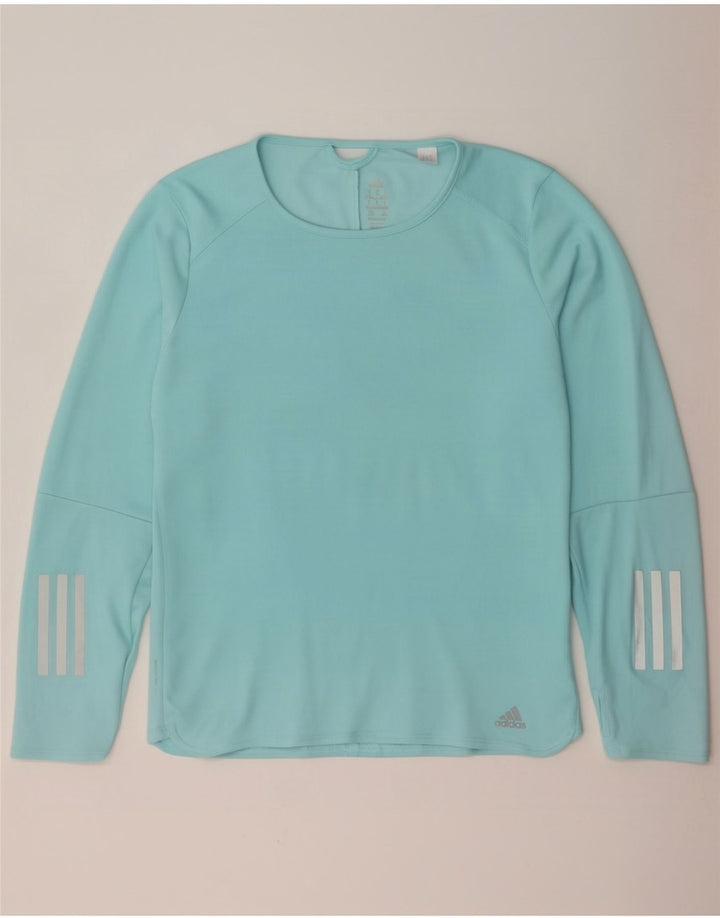Adidas Mujer Climacool Top Manga Larga UK 12/14 Medio Azul Poliéster