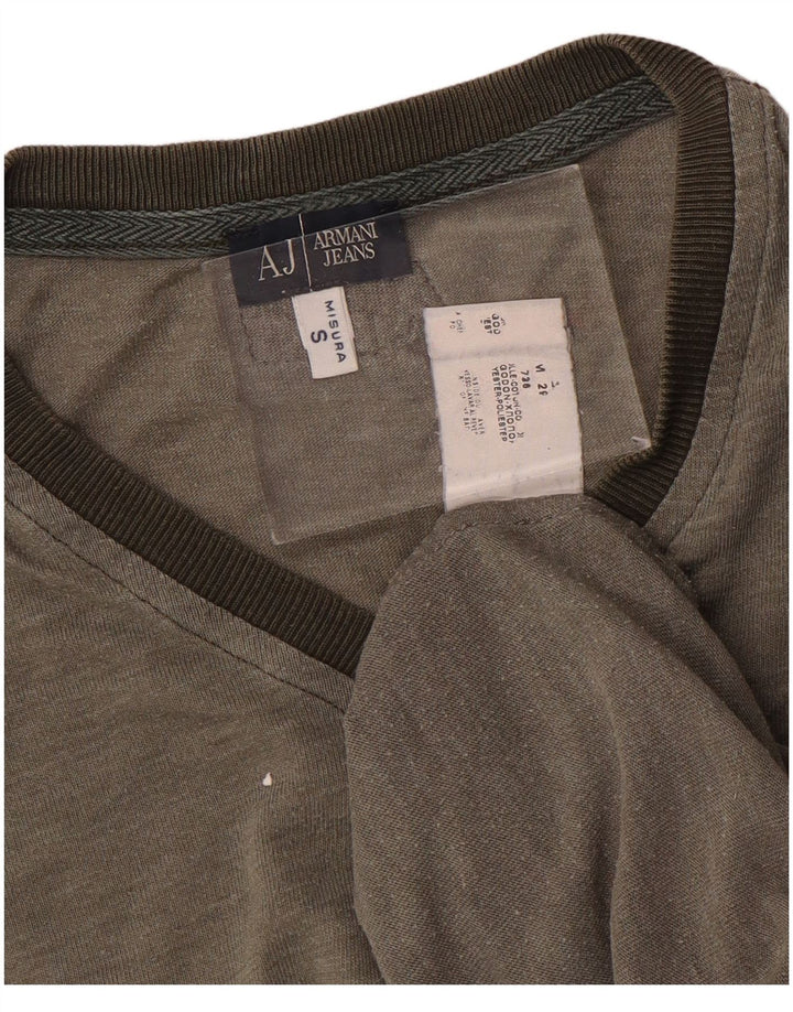 ARMANI JEANS Top gráfico para hombre manga larga pequeño algodón gris