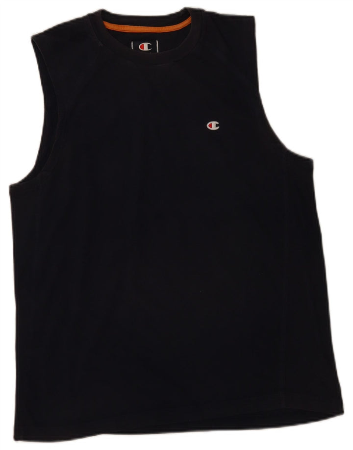 Champion Chaleco Para Hombre Top Medio Azul Marino Algodón