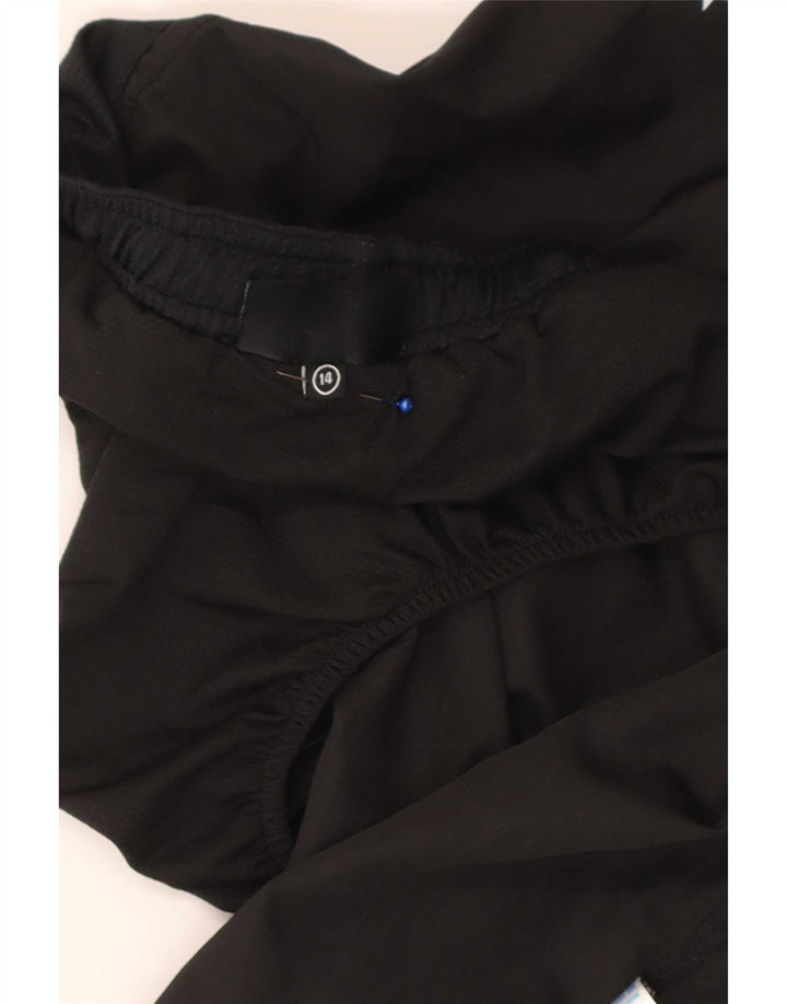 Champion Pantalones Cortos Deportivos Regulares Gráficos para Mujer UK 44 Grande Poliéster Negro