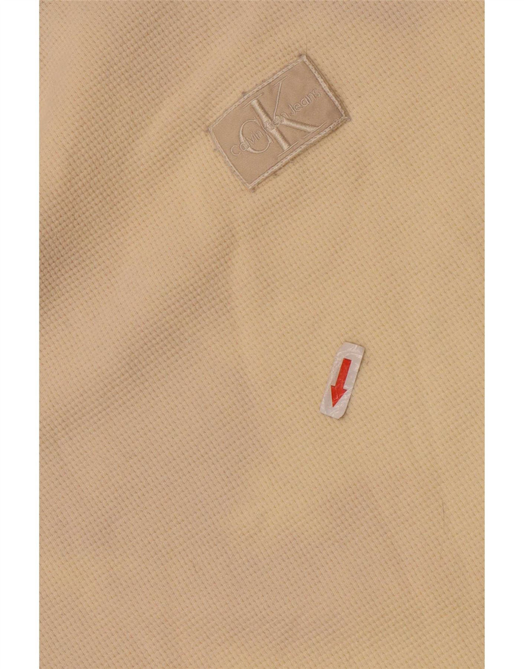 Calvin Klein Hombre Top Manga Larga XL Algodón Beige